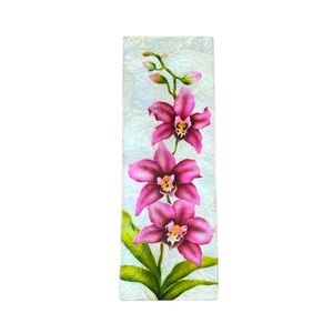 Capiz Shell with Orchids Airbrushed by hand in Philippines Trinket Box